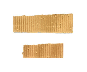 Kraft cardboard goffered. Cardboard ripped edge.