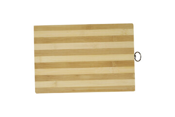 top view of chopping board isolated on white background, cutting board kitchen utensil