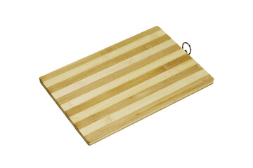 wooden chopping board isolated on white background with clipping path
