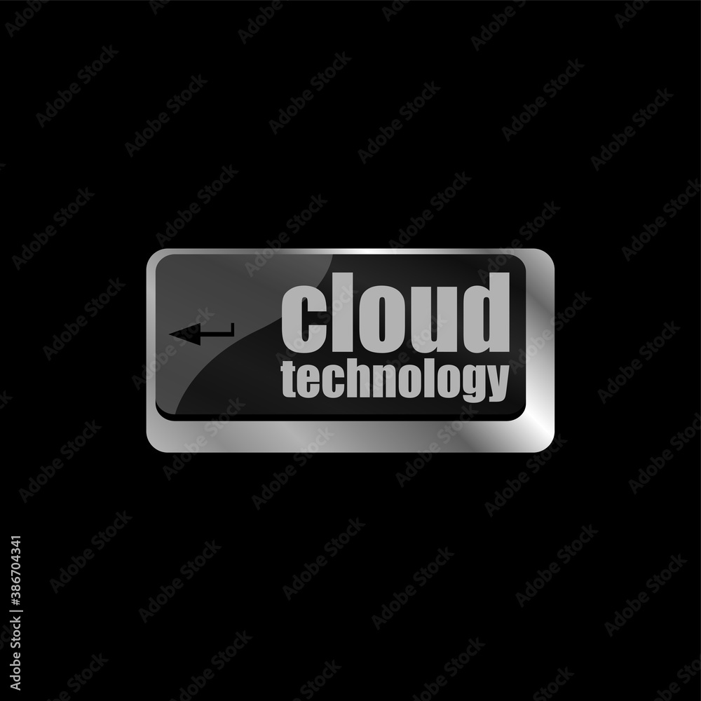 Poster connect to cloud concept on button of the keyboard key. cloud technology