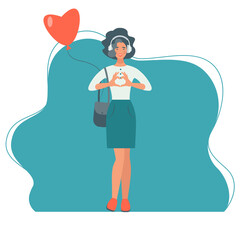 Get more likes concept illustration. Social media marketing.  People uses a mobile phone. Modern flat vector illustration. 