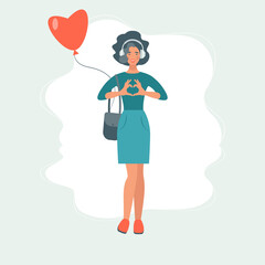 Get more likes concept illustration. Social media marketing.  People uses a mobile phone. Modern flat vector illustration. 