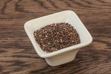 Seasoning chia seeds in the bowl