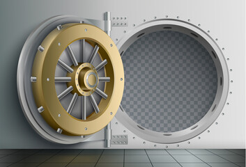 Bank Vault Realistic Composition