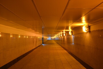 underground passage tunnel at night