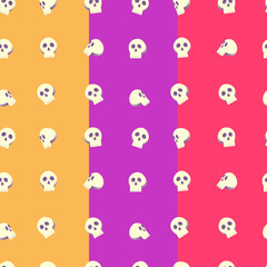 Halloween Pattern Skull Vector Design Background