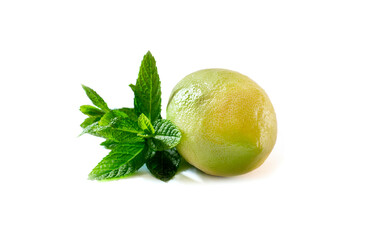 lemon and mint isolated on white