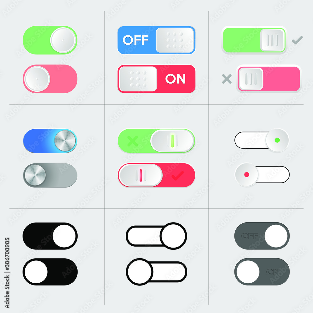 Wall mural vector illustration of toggle enable disable for app or website