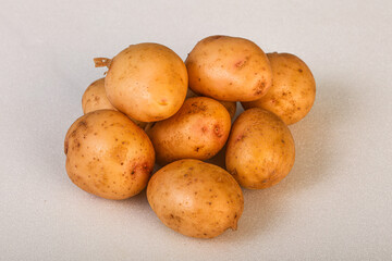 Raw baby young potato heap
