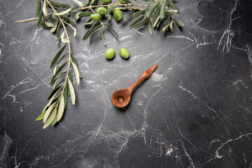hand carved wooden spoon on the table