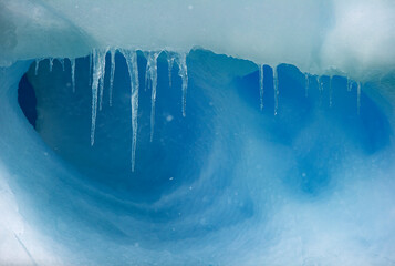 icicles on blue ice