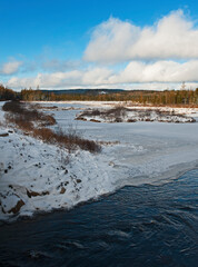 landscape with snow and clouds