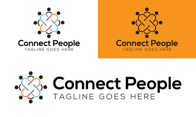 Connect People Logo Design Template