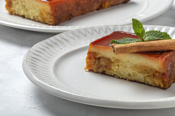 Homemade Pudding of fresh and healthy apples