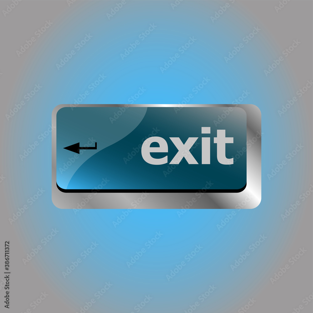Poster computer keyboard keys with exit on enter button