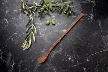 hand carved wooden spoon on the table