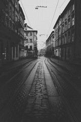 The ancient city of Lviv. Stylized edit with noise and grain