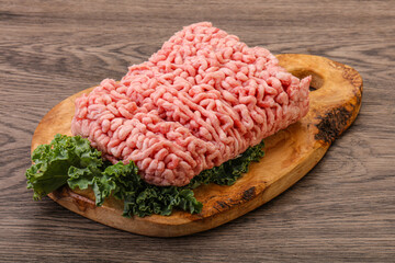 Raw pork minced meat for cooking