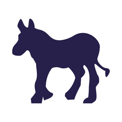 donkey animal silhouette isolated icon