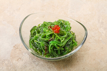 Asian traditional chukka salad in the bowl