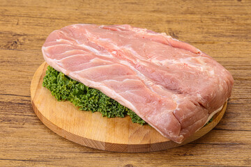 Raw pork loin for cooking
