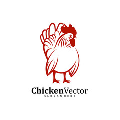 Chicken logo design vector template, Rooster illustration, Symbol icon