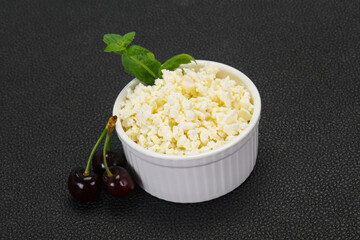 Fresh tasty curd in the bowl