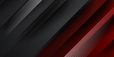 Obraz premium Abstract red black background with 3D overlap layers. Vector illustration design for presentation, banner, cover, web, flyer, card, poster, game, texture, slide, magazine, and powerpoint. 