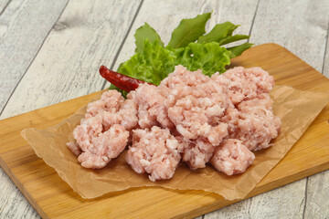 Homemade pork minced meat for cooking