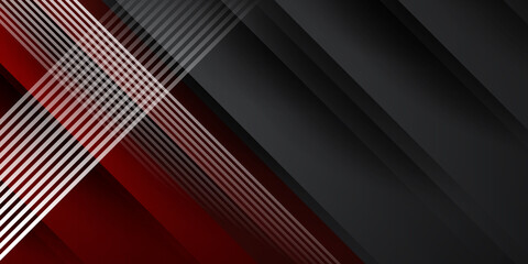 Abstract red black background with 3D overlap layers. Vector illustration design for presentation, banner, cover, web, flyer, card, poster, game, texture, slide, magazine, and powerpoint. 