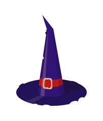 A witch's hat. Design for postcards and banners. Vector illustration for Halloween