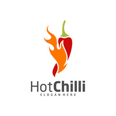 Fire Chili logo design vector template, Red Chili Illustration, Symbol Icon