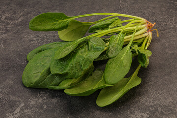 Fresh green Spinach leaves heap