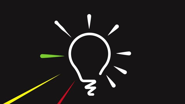 lightbulb animation- idea, creativity, innovation concept