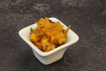 Relish sauce with cucumbers and mustard