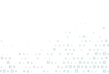 Light Blue, Green vector pattern with spheres, squares.