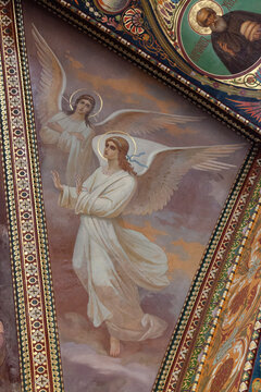 Mural Of Angels. Church Of The Assumption Of The Blessed Virgin Mary