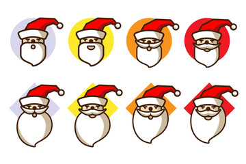 santa claus character set. Vector illustration