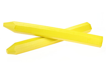 yellow marking crayon isolated on white background