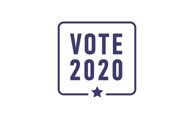 Vote 2020 in USA, sticker design. Political election campaign banner. Election day in United States of America.