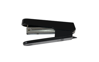 black stapler stationery isolated on white background
