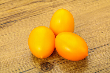 Yellow ripe tasty tomatoes vegetables