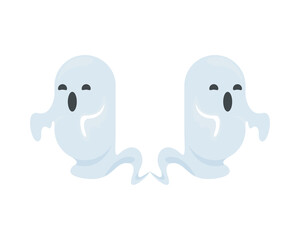halloween ghosts spirits floating icons
