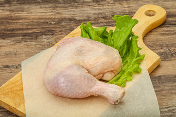 Raw chicken leg for cooking