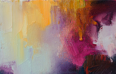Abstract oil painting background. Oil on canvas texture. Hand drawn oil painting. Brushstrokes of paint. Modern art.