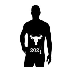 Shirt, bull logo on the shirt, Christmas shirt vector solid icons