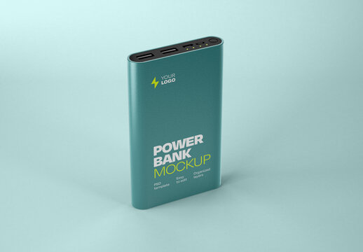 Glossy Power Bank Mockup for Creative Design and Branding Projects