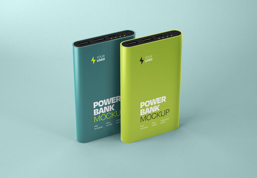 Glossy Power Banks Mockup for Creative Design and Branding Projects
