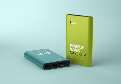 Glossy Power Banks Mockup for Creative Design and Branding Projects