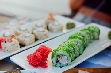 sushi on a plate